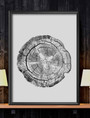 Tree Ring Canvas Prints Set - Stylish Black & White Wall DéCor For Living Room
