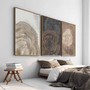 Tree Ring Canvas Set Of 3 - Nordic Japandi Decor For Bedroom And Dining Room