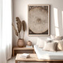 Earthy Tree Ring Canvas For Japandi Bedroom Decor - Wabi Sabi Wall Art Above Bed