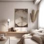 Earthy Tree Ring Canvas For Japandi Bedroom Decor - Wabi Sabi Wall Art Above Bed