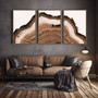 Tree Ring Canvas Art Set For Man Cave - Rustic 3-Piece Wall Decor