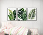 Tropical Botanical Wall Art Set - Monstera & Palm Canvas For Living Room Decor