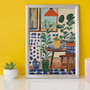 Colorful Botanical Wall Art Canvas For Kitchen With Potted Plants - Bold And Vibrant Office Decoration
