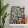 Colorful Botanical Wall Art Canvas For Kitchen With Potted Plants - Bold And Vibrant Office Decoration