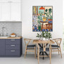 Colorful Botanical Wall Art Canvas For Kitchen With Potted Plants - Bold And Vibrant Office Decoration