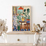Colorful Botanical Wall Art Canvas For Kitchen With Potted Plants - Bold And Vibrant Office Decoration