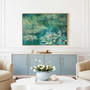 Vintage Lily Pad Canvas Botanical Wall Art For Living Room - Large Abstract Sage Green Decor