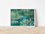 Vintage Lily Pad Canvas Botanical Wall Art For Living Room - Large Abstract Sage Green Decor