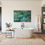 Vintage Lily Pad Canvas Botanical Wall Art For Living Room - Large Abstract Sage Green Decor