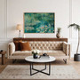 Vintage Lily Pad Canvas Botanical Wall Art For Living Room - Large Abstract Sage Green Decor