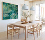 Vintage Lily Pad Canvas Botanical Wall Art For Living Room - Large Abstract Sage Green Decor