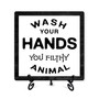 Funny 'Wash Your Hands' Animal Farm Sign With Iron Stand For Farmhouse Bathroom Decor - Gift For Women And Men