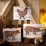 Animal Farm Signs Rustic Wooden Kitchen Decor With Cow Rooster Pig For Country Style Wall Decorations