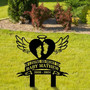 Personalized Baby Footprints Memorial Stake For Garden Or Cemetery - Heartfelt Remembrance Metal Sign Gift