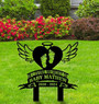 Personalized Baby Footprints Memorial Stake For Garden Or Cemetery - Heartfelt Remembrance Metal Sign Gift