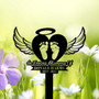 Custom Baby Footprints Memorial Metal Sign - Heart Wings Tribute For Infant Loss Sympathy DéCor