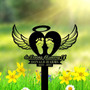 Custom Baby Footprints Memorial Metal Sign - Heart Wings Tribute For Infant Loss Sympathy DéCor