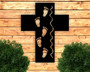 Personalized Baby Footprints Metal Sign - Cross Wall Art For Kids Room - Christian Decor