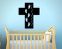 Personalized Baby Footprints Metal Sign - Cross Wall Art For Kids Room - Christian Decor