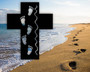 Personalized Baby Footprints Metal Sign - Cross Wall Art For Kids Room - Christian Decor