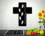 Personalized Baby Footprints Metal Sign - Cross Wall Art For Kids Room - Christian Decor