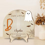 Personalized Baby Footprints Wood Sign For Newborn's First Halloween - Touching Nursery Decor And Gifts