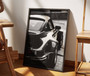 Black Classic Sports Car Canvas – Luxury German Car Wall Art for Auto Lovers