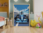 Customizable Boys Racing Car Enthusiast Canvas Art - Blue Formula 1 Design For Nursery Rooms