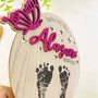 Personalized Butterfly Baby Footprints Wall Art - Newborn Keepsake With Name And Birth Stats, Perfect Nursery Decor