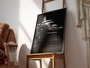 Close-Up Classic German Sports Canvas For Car Enthusiasts - Black And White Decor For Living Room Or Garage