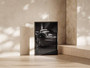 Close-Up Classic German Sports Canvas For Car Enthusiasts - Black And White Decor For Living Room Or Garage