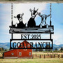 Personalized Goat Ranch Metal Sign For Farm - Custom Animal Barn Decor - Thoughtful Gift For Dad