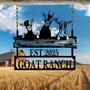 Personalized Goat Ranch Metal Sign For Farm - Custom Animal Barn Decor - Thoughtful Gift For Dad