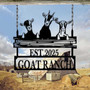 Personalized Goat Ranch Metal Sign For Farm - Custom Animal Barn Decor - Thoughtful Gift For Dad