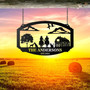 Personalized Large Animal Farm Signs With Dog, Cat, Cow - Custom Metal Farm Gate Decor