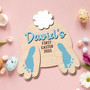 Custom Baby Footprints Wall Art For Easter - Personalized Wooden Plaque, DIY Gift For Kids' Nursery