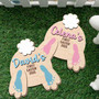 Custom Baby Footprints Wall Art For Easter - Personalized Wooden Plaque, DIY Gift For Kids' Nursery