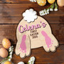 Custom Baby Footprints Wall Art For Easter - Personalized Wooden Plaque, DIY Gift For Kids' Nursery