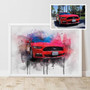Personalized Car Enthusiast Wall Art - Custom Watercolor Canvas For Father's Day Gift Ideas