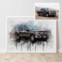 Personalized Car Enthusiast Wall Art - Custom Watercolor Canvas For Father's Day Gift Ideas