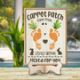 Farm Sign With Easter Carrot Patch - Baby Footprints Wall Art For Nursery, Kids Activity Keepsake