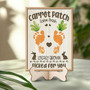 Farm Sign With Easter Carrot Patch - Baby Footprints Wall Art For Nursery, Kids Activity Keepsake