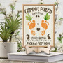 Farm Sign With Easter Carrot Patch - Baby Footprints Wall Art For Nursery, Kids Activity Keepsake