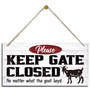 Farm Animal Warning Wood Sign - Funny Goat Caution Plaque For Farmhouse Fence Decor