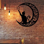 Minimalist Geometric Cat Metal Sign - Perfect For Living Room Or Bedroom Decor
