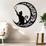 Minimalist Geometric Cat Metal Sign - Perfect For Living Room Or Bedroom Decor