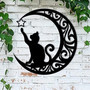 Minimalist Geometric Cat Metal Sign - Perfect For Living Room Or Bedroom Decor