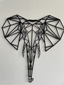 Geometric Wall Art Decor - 3D Elephant Metal Sign For Bedroom And Living Room