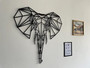 Geometric Wall Art Decor - 3D Elephant Metal Sign For Bedroom And Living Room