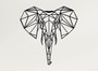 Geometric Wall Art Decor - 3D Elephant Metal Sign For Bedroom And Living Room